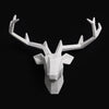 wall mounted buck bust deer head trophy wall art plaque hunt sculpture-faux taxidermy modern hanging home decor ornamnent