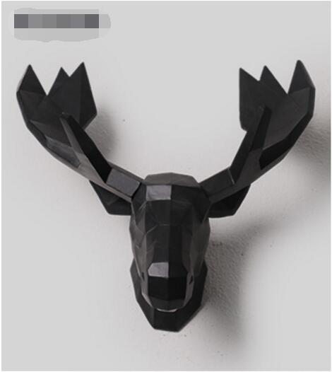 wall mounted fallow deer head trophy wall art plaque hunt sculpture-faux taxidermy modern hanging home decor ornamnent