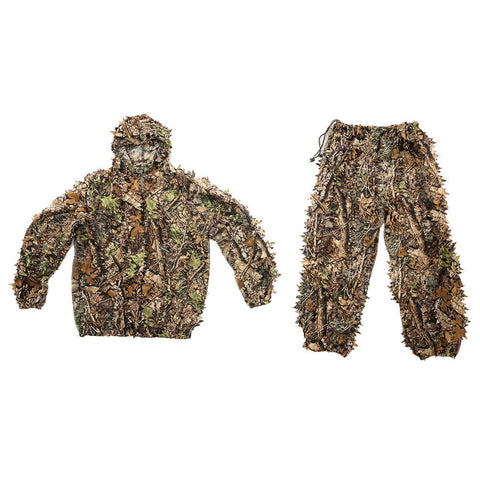 Camouflage Leafy Hunting Suit Jacket Pants Bionic Warrior Ghillie Suit for Hunting Games