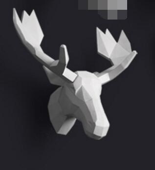 wall mounted fallow deer head trophy wall art plaque hunt sculpture-faux taxidermy modern hanging home decor ornamnent