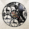 1Piece Hunter Hunting Wild Animals Vinyl Record Wall Clock Outdoor Deer Black Hanging Wall Clock Wall Hanging Home Decor Art