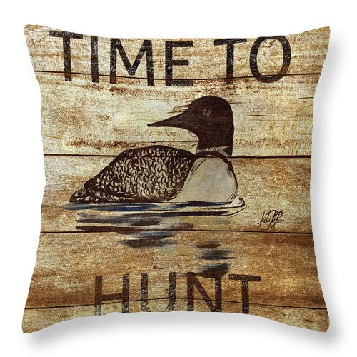 Time To Hunt Square II Throw Pillow