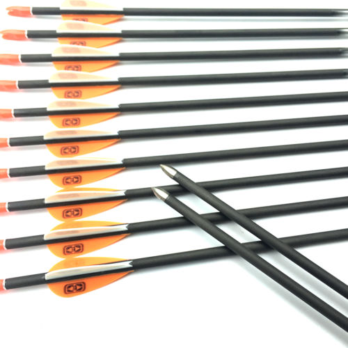12pcs Linkboy Archery Pure Carbon Arrows 80gr Point Vanes Arrow Nock for Recurve Bow Hunting Shooting Free Shipping