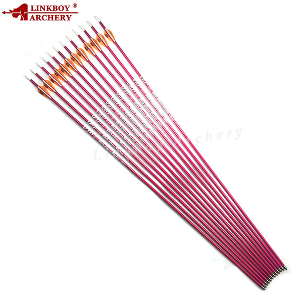 12pcs Linkboy Archery Carbon Arrows Spine 600 with 80gr Point Pin Nock for Bow Hunting Free Shipping