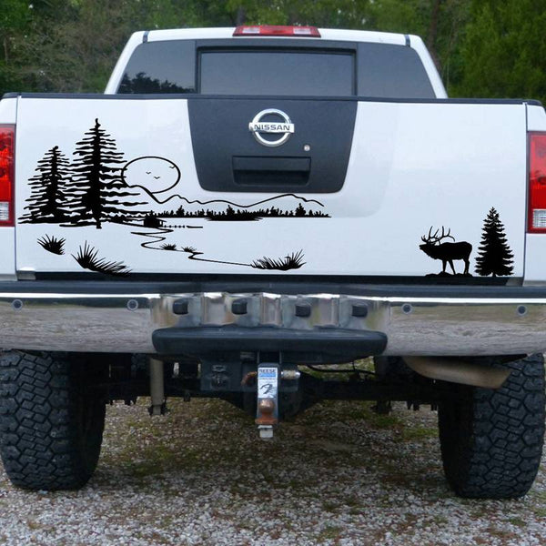 Pegatina Hunt Buck Sticker Deer Forest Lake Hunter Club Decal Gun Shop Hollow Hunting Car Window Vinyl Decal Funny Poster