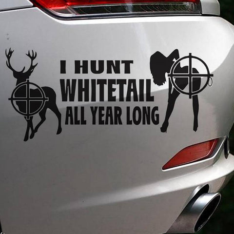 Pegatina Hunt Buck Sticker Deer Gril Hunter Club Decal Gun Shop Hollow Hunting Car Window Vinyl Decal Funny Poster